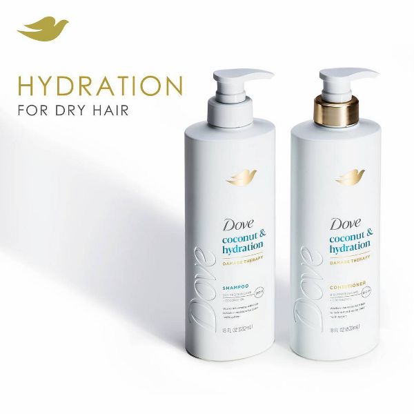 Dove Beauty Coconut Hydration Hair Conditioner Pump with Coconut Oil & Bio-Protein Care - 28 fl oz