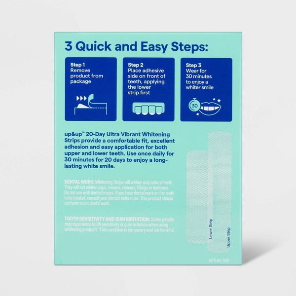 20-Day Ultra Vibrant Whitening Strips - up&up™