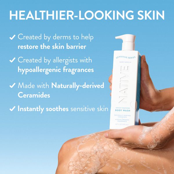Native Sensitive Series Hypoallergenic Fragrance 24-Hour Hydrating Body Wash - Bare Vanilla - 18 fl oz
