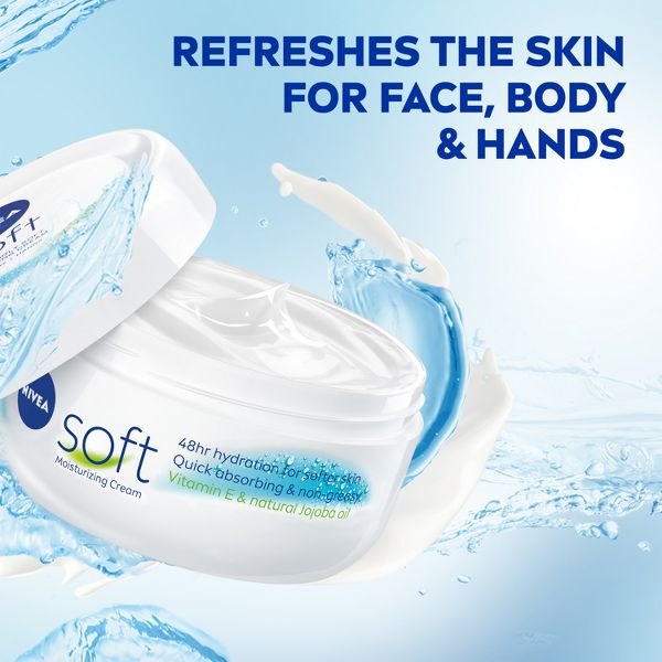 Nivea Soft Moisturizing Crème Body, Face and Hand Cream Scented - 6.8oz