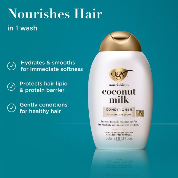 OGX Nourishing + Coconut Milk Conditioner for Strong & Healthy Hair - 13 fl oz