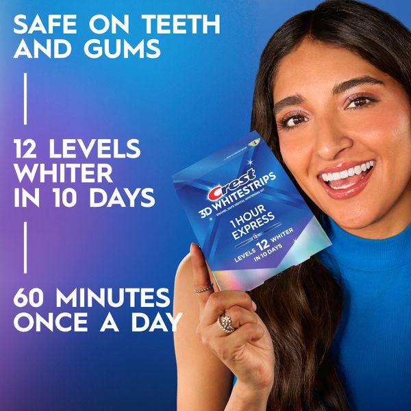 Crest 3D Whitestrips 1-Hour Express At-home Teeth Whitening Kit - 10 Treatments
