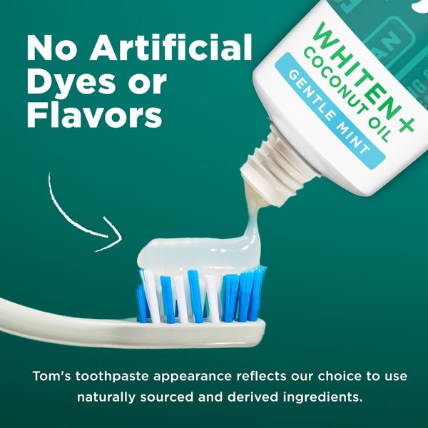 Tom’s of Maine Whiten Plus Coconut Oil Fluoride Free Toothpaste - Gentle Mint - 4.0oz