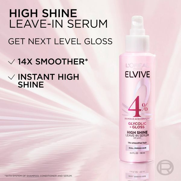 L'Oreal Paris Elvive Glycolic Gloss High Shine Leave-in Hair Serum - 4.4 fl oz