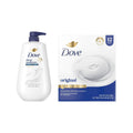 Dove Beauty 30.6 fl oz Deep Moisture Body Wash + 12 Pack/3.75oz Original Beauty Bar Soaps