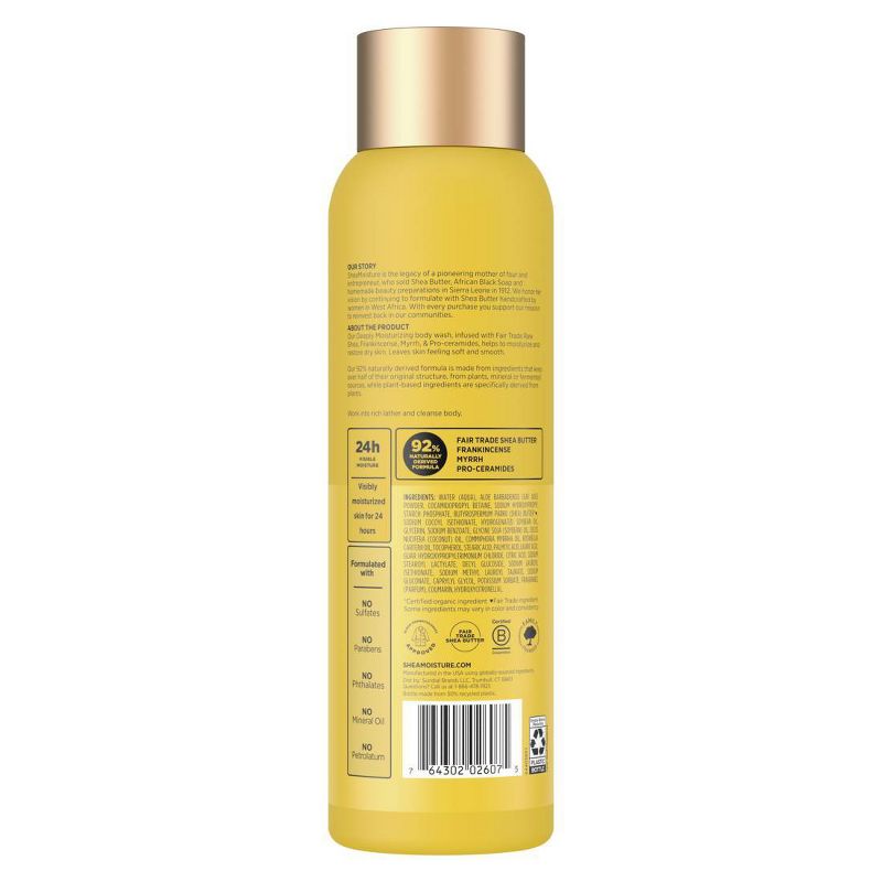 SheaMoisture Body Wash Deeply Moisturizing - Raw Shea Butter with Pro-Ceramides & Frankincense - 18 fl oz