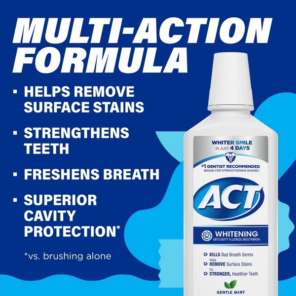 ACT Whitening Gentle Mint Mouthwash - 16.9 fl oz