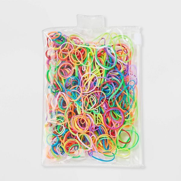 Kids' Medium Glitter Polybands - 500ct - Cat & Jack: Securing Hair, For All Hair Types, Includes Elastic