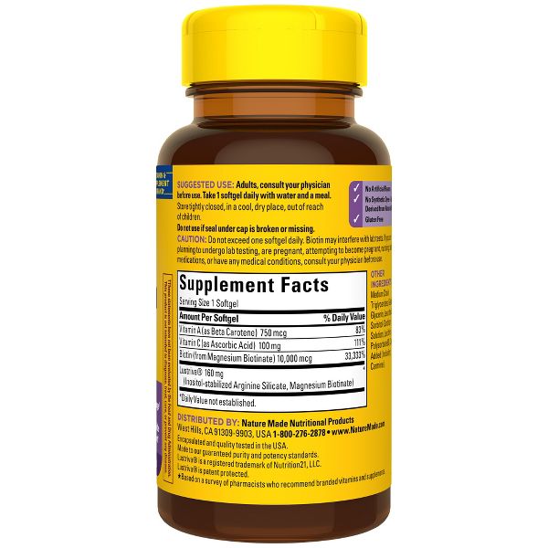 Nature Made Hair Growth Complex with Lustriva Softgels - 30ct