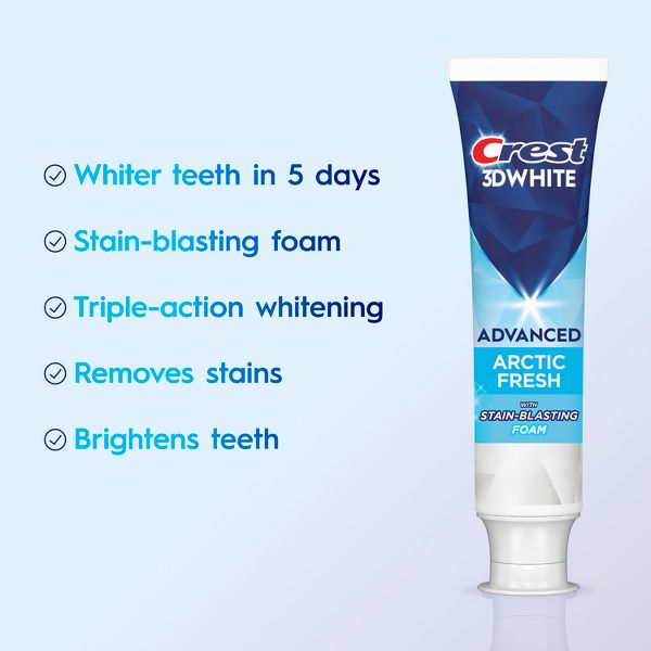 Crest 3D White Advanced Teeth Whitening Fluoride Toothpaste - Arctic Fresh - 3.3oz