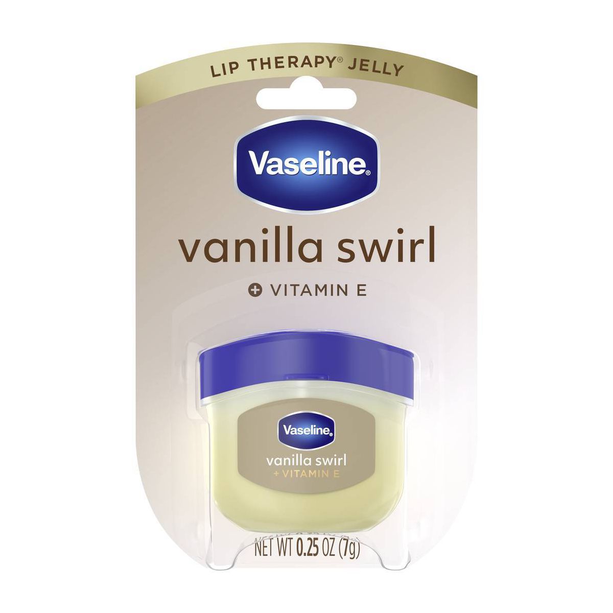 Vaseline Lip Therapy Mini Lip Balm - Vanilla Swirl - Travel Size - 0.25oz