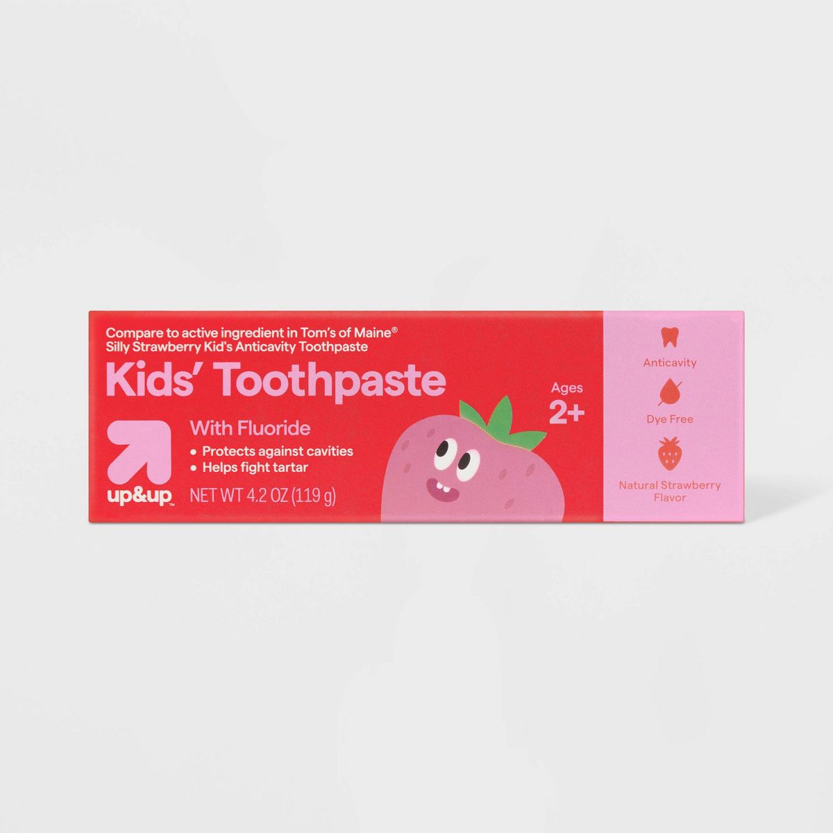 Kids Dye Free/Natural Flavor Toothpaste - Fluoride Strawberry - 4.2oz - up&up™