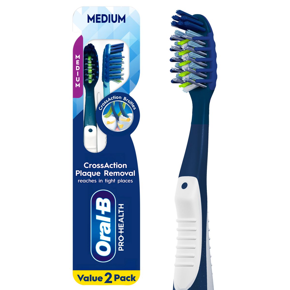 Oral-B CrossAction All In One Toothbrush - Medium - 2ct