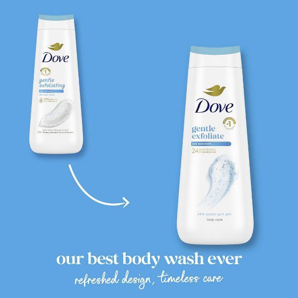 Dove Gentle Exfoliate Body Wash - Sea Minerals 24hr Lotion-Soft Skin - 20 fl oz