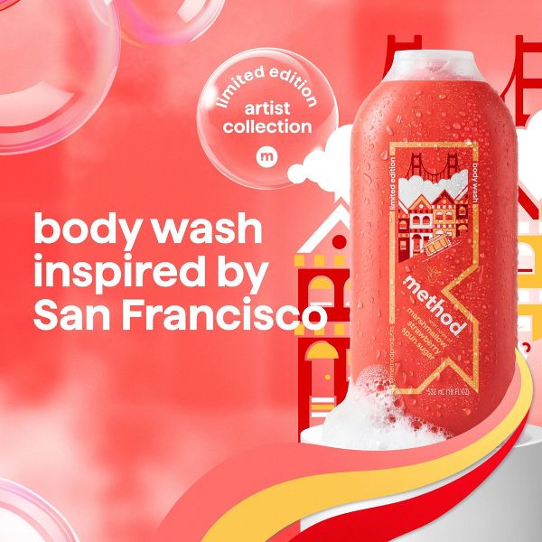 Method Limited Artist Collection Inspired by San Francisco Body Wash - Marshmallow and Strawberry - 18 fl oz