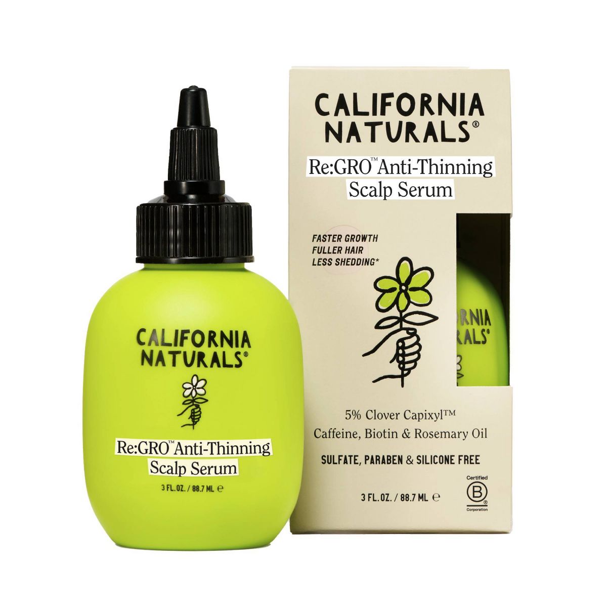 California Naturals Re:GRO Anti-Thinning Scalp Serum - 3 fl oz