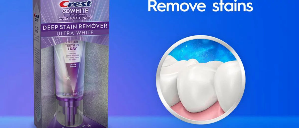 Crest Toothpaste 3D White Deep Stain Remover Ultra White Toothpaste - 3.1oz/2pk