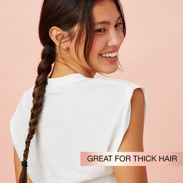 scünci No Damage Elastic Hair Ties - Black - Thick Hair - 5mm - 24pcs