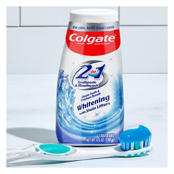 Colgate 2-in-1 Anticavity Fluoride Gel Toothpaste and Mouthwash - 4.6oz