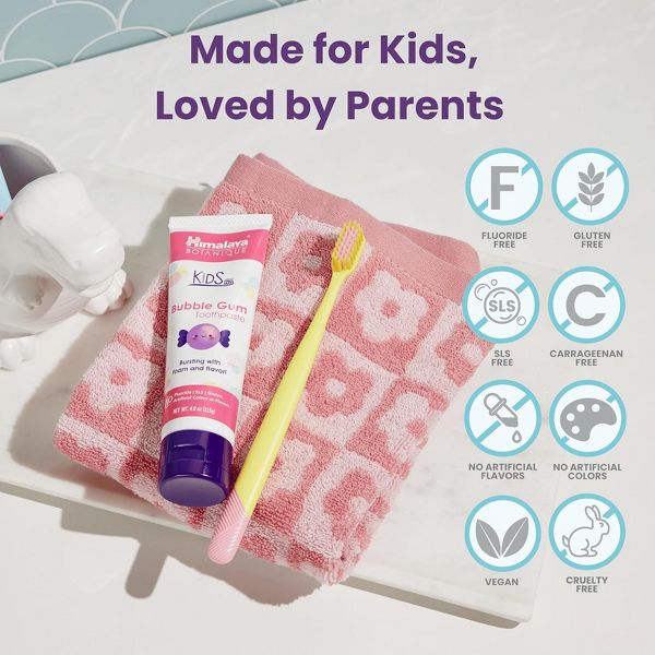 Himalaya Botanique Kids Toothpaste, Bubble Gum Flavor 4 oz