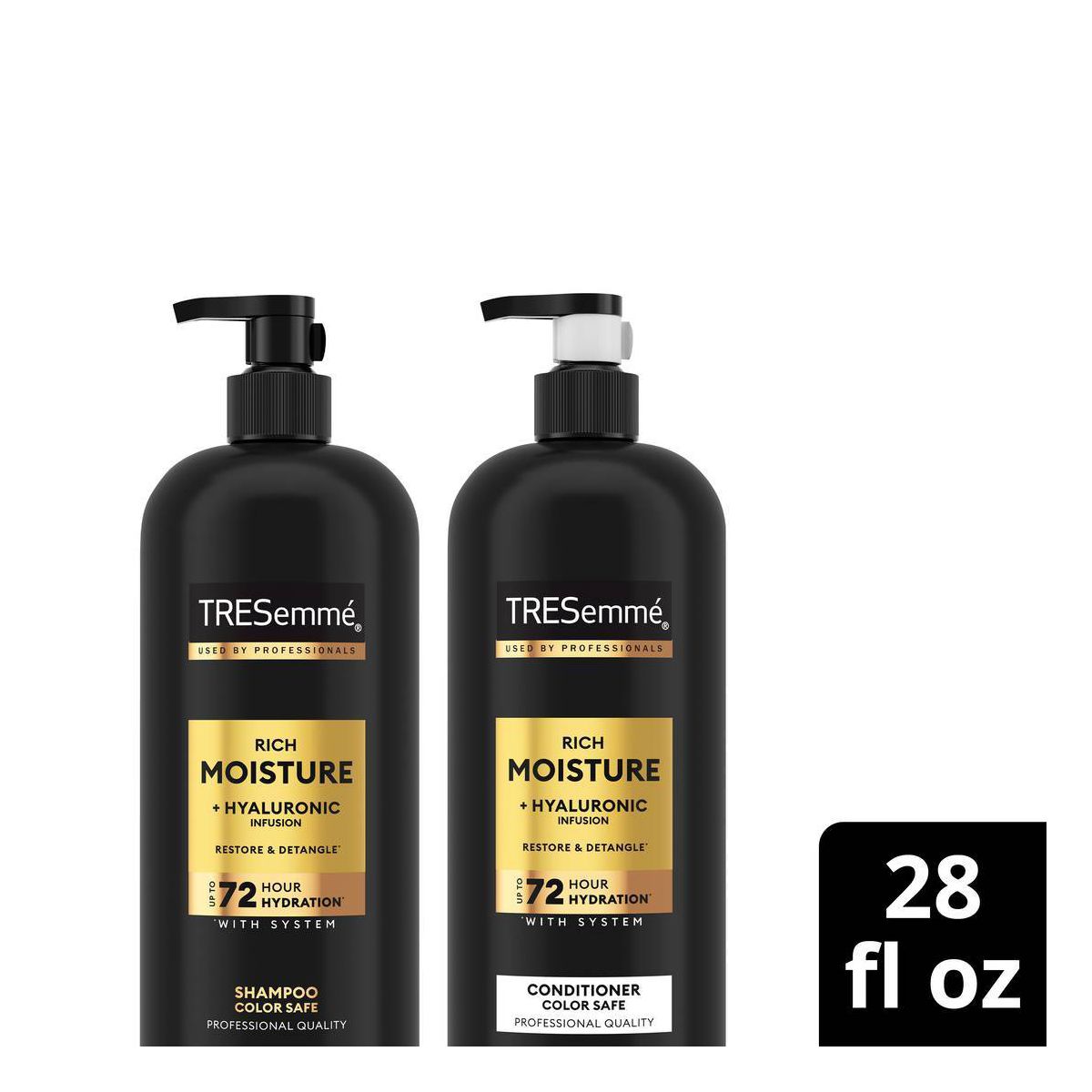Tresemme Rich Moisture Shampoo and Conditioner Rich Moisture 2 ct for Dry Hair Formulated With Vitamin E and Biotin - 28oz