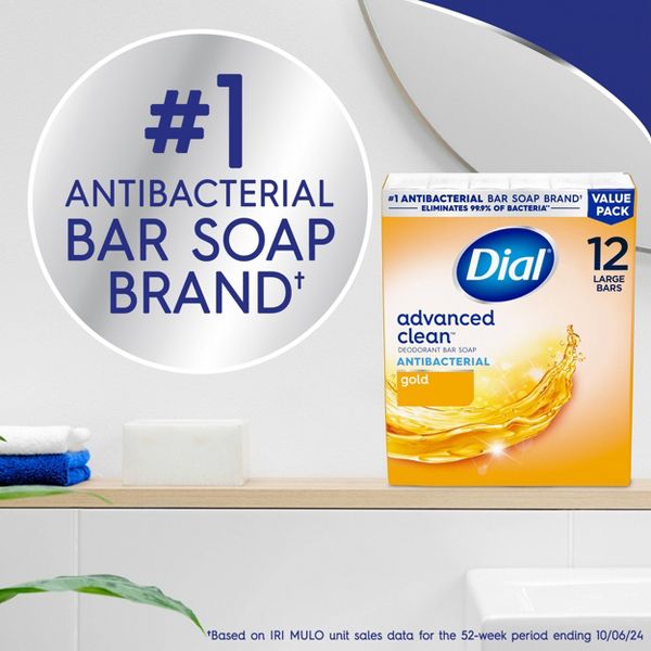 Dial Advanced Clean Gold Antibacterial Deodorant Bar Soap - 4 oz/12ct