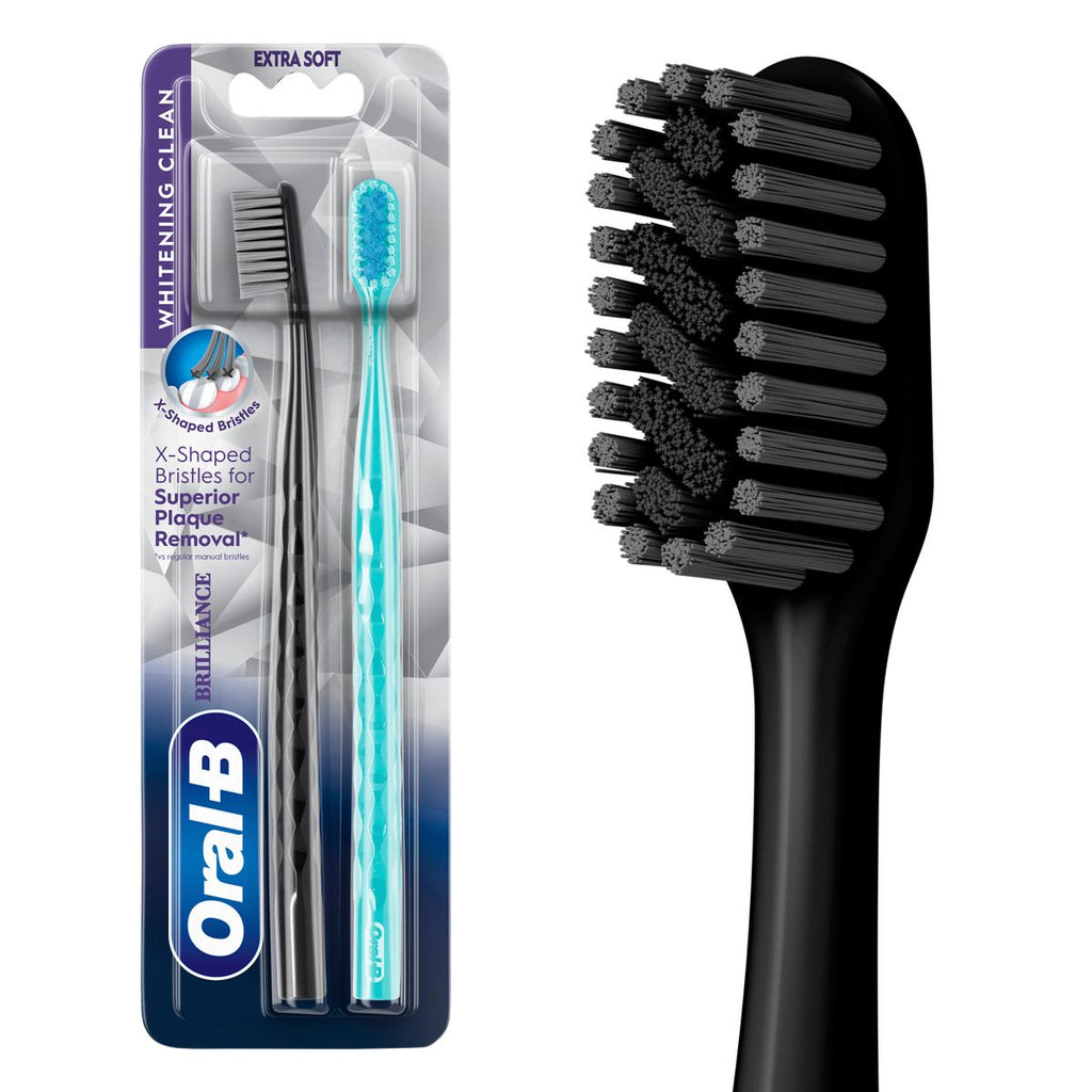 Oral-B Brilliance Whitening Extra-Soft Manual Toothbrush - 2ct - Black/Teal