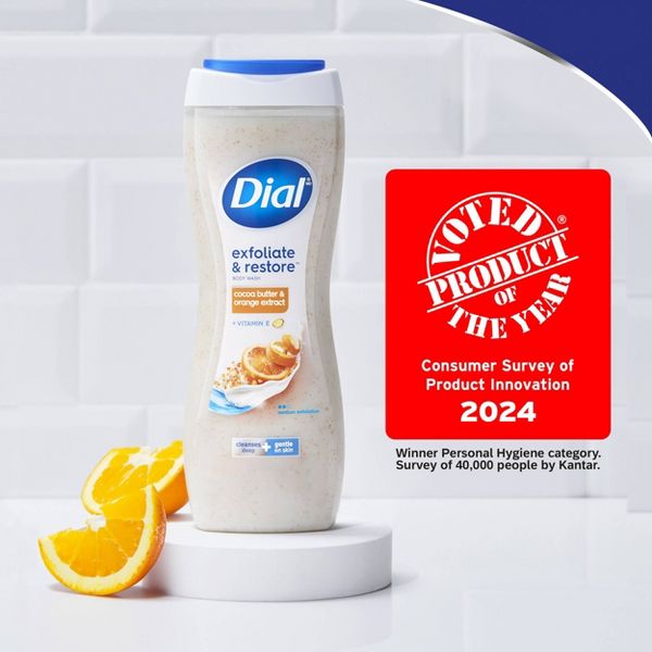 Dial Exfoliate & Restore Body Wash - Orange Extract & Cocoa Butter - 16 fl oz