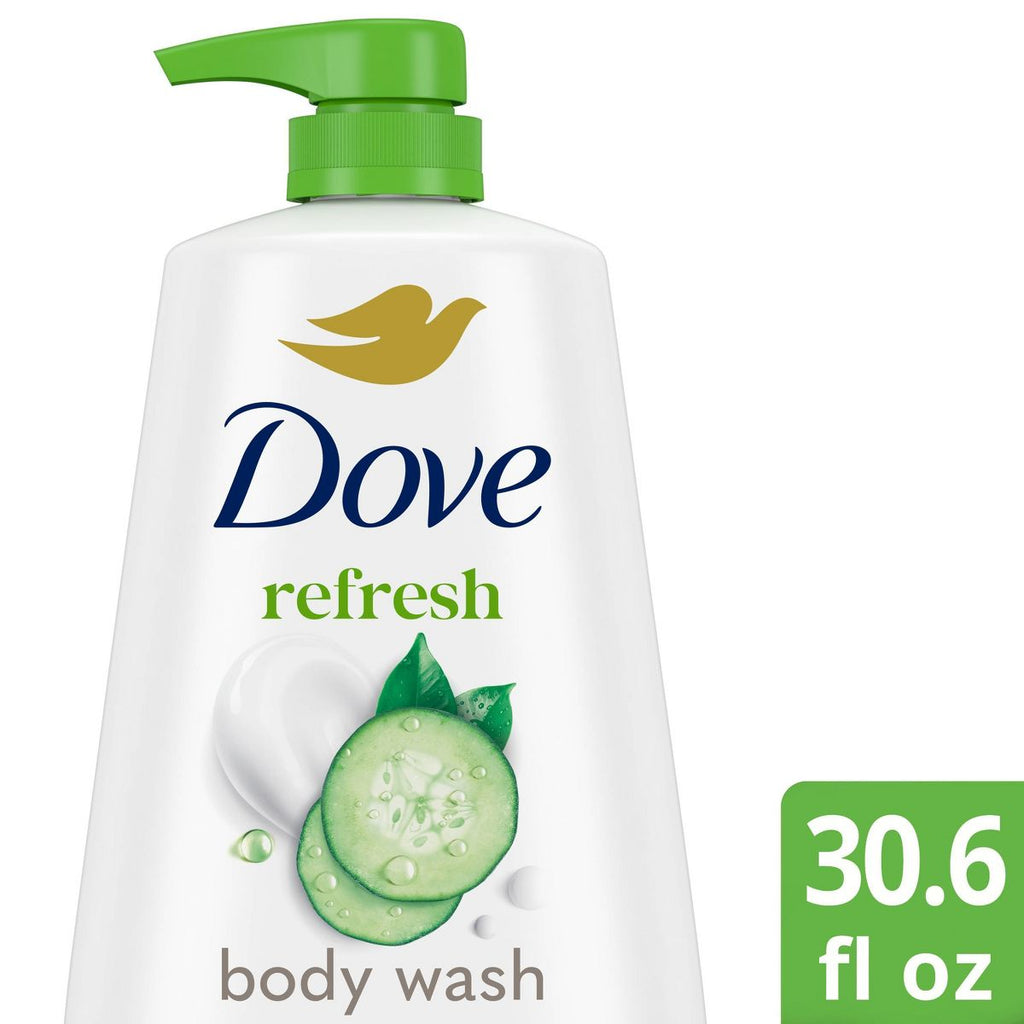 Dove Beauty Refresh Body Wash Pump - Cucumber & Green Tea 24hr Lotion-Soft Skin - 30.6 fl oz
