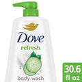 Dove Beauty Refresh Body Wash Pump - Cucumber & Green Tea 24hr Lotion-Soft Skin - 30.6 fl oz