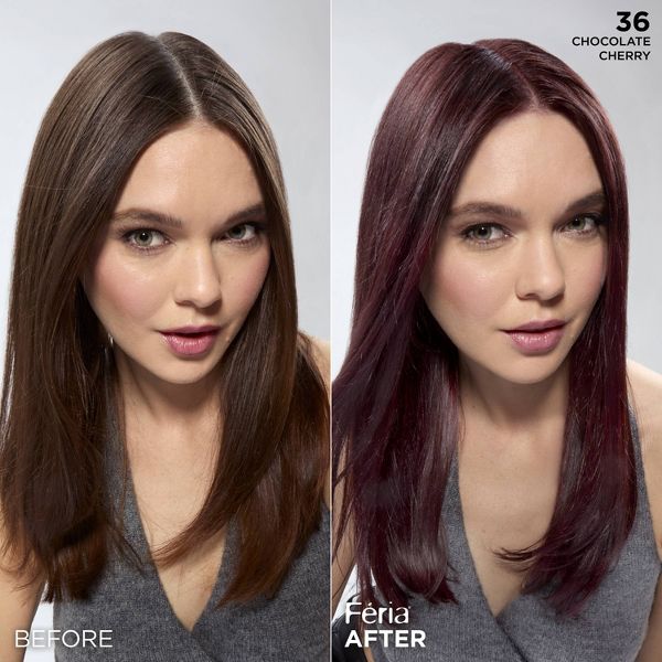 L'Oreal Paris Feria High Intensity Shimmering Color Power Red - R48 Intense Deep Auburn - 1 Kit