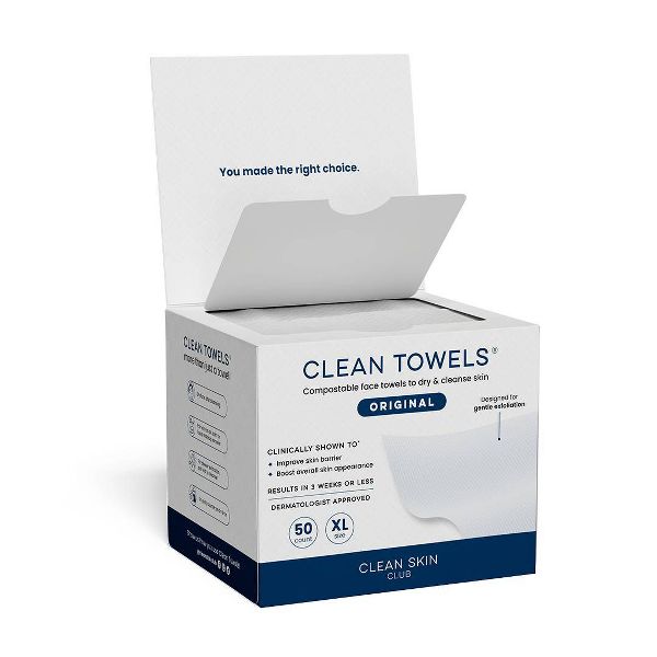 Clean Skin Club Disposable Face Towel for Improved Skin - XL - 50ct