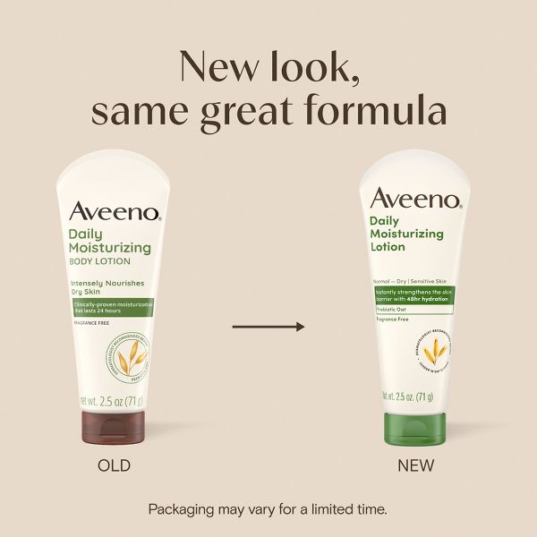 Aveeno Daily Moisturizing Body Lotion for Dry Skin, 2.5oz