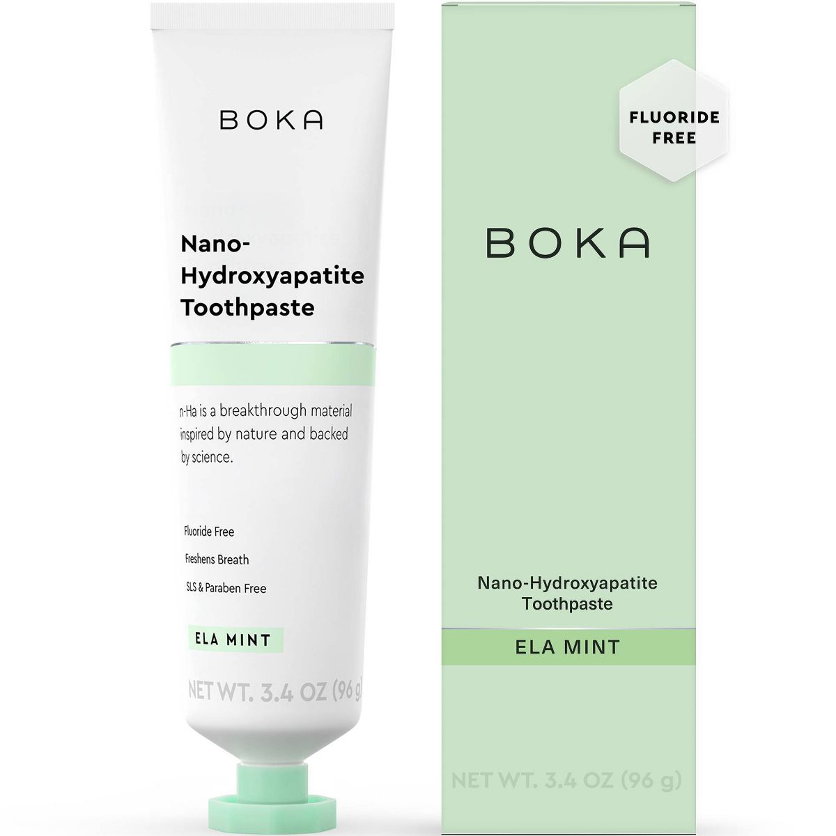 Boka Ela Mint- Fluoride Free- Nano Hydroxyapatite Toothpaste - 3.4oz