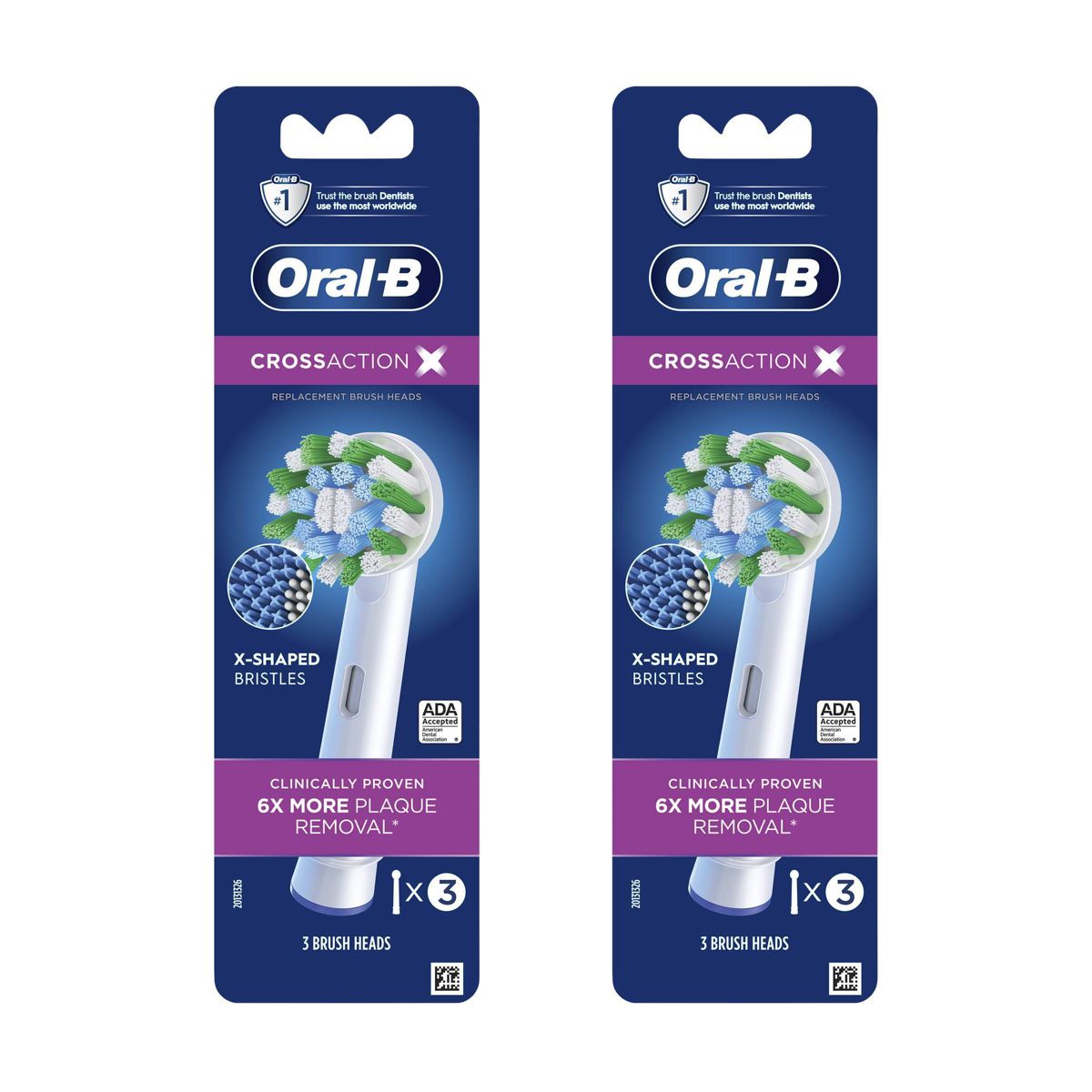 Oral-B 2 Pack 3ct CrossAction Electric Toothbrush Replacement Brush Heads