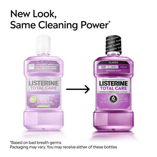 Listerine Total Care Anticavity Fluoride Intense Mouthwash - Mint - 500ml