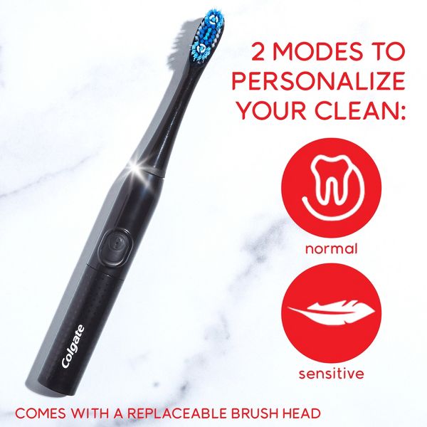 Colgate Optic White Pro Series Sonic Battery Powered Toothbrush - Black