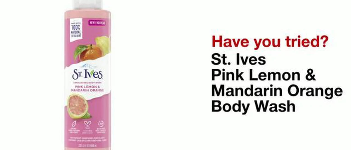 St. Ives Pink Lemon & Mandarin Orange Plant-Based Natural Body Wash Soap - 22 fl oz