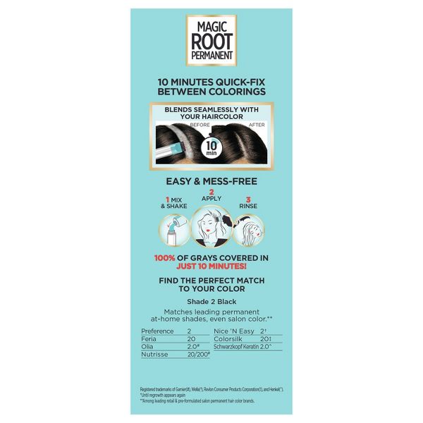 L'Oreal Paris Root Rescue Permanent Hair Color - 2 Black - 1 kit