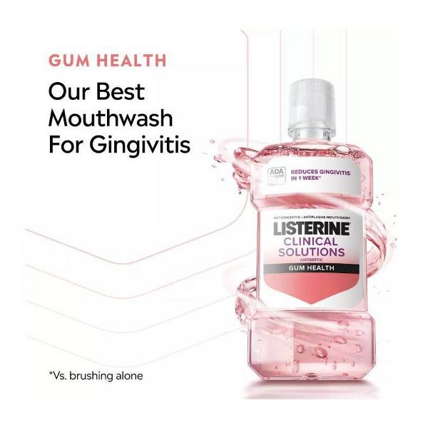 Listerine 2 Pack/1L Each Clinical Solutions Gum Health Mouthwash for Antigingivitis and Antiplaque
