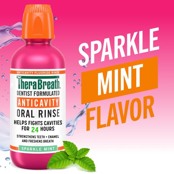 TheraBreath Anticavity Fluoride Mouthwash - Sparkle Mint - 16 fl oz