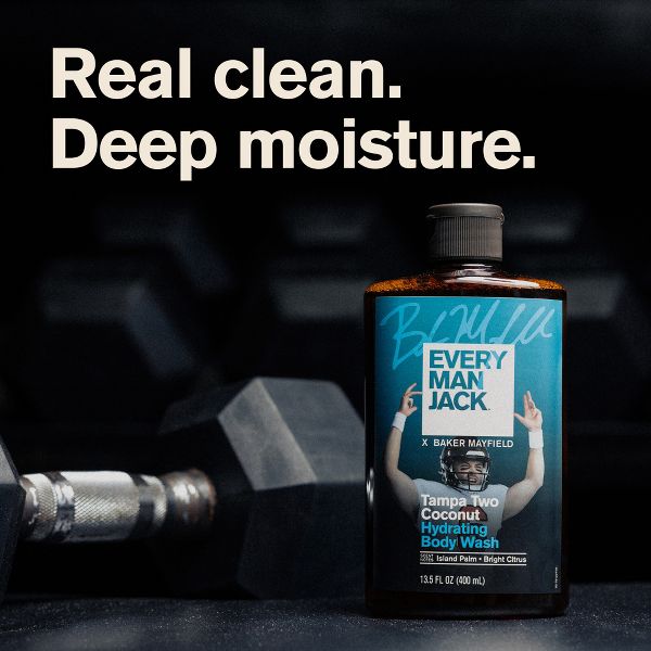 Every Man Jack Limited Edition Baker Mayfield Collection - Hydrating Body Wash - Tampa Two Coconut - 13.5oz