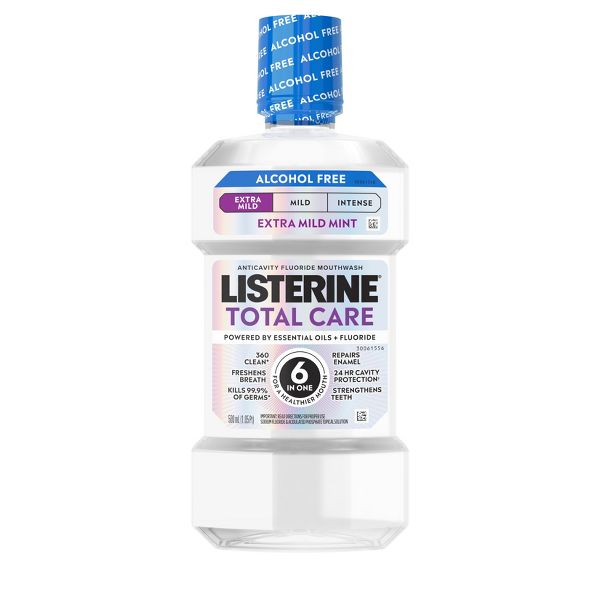 Listerine Total Care Alcohol-Free Anticavity Fluoride Extra Mild Mouthwash - Mint - 500ml