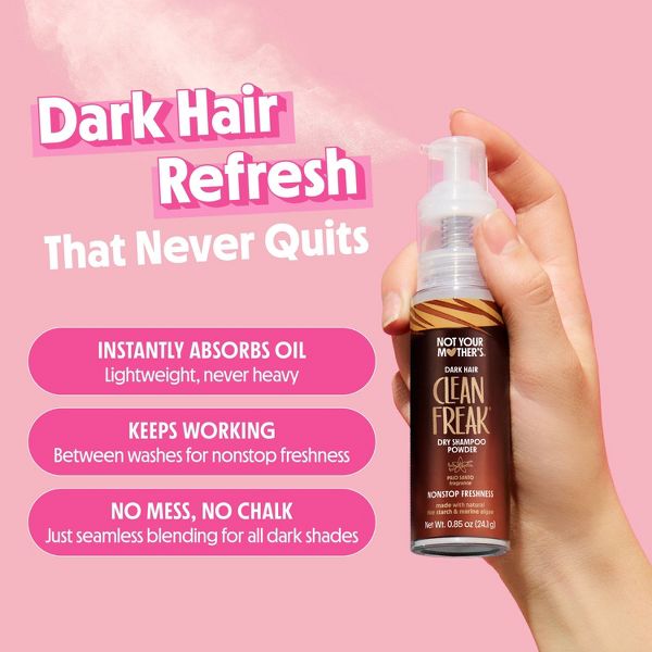 Not Your Mother's Clean Freak Dark Hair Dry Shampoo Powder - 0.85oz