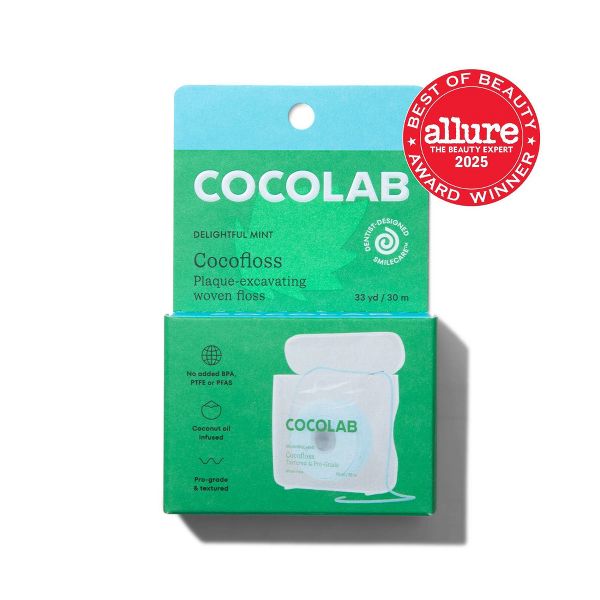 Cocolab Cocofloss Refillable Woven Expanding Dental Floss - Delightful Mint - 33yd