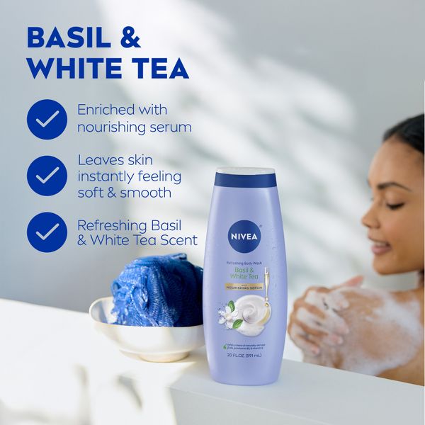 Nivea Basil and White Tea Refreshing Body Wash for Dry Skin - 20 fl oz
