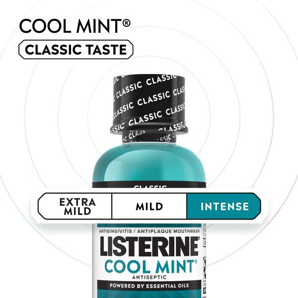 Listerine Antiseptic Intense Mouthwash for Bad Breath - Cool Mint - Travel Size - 3.2oz