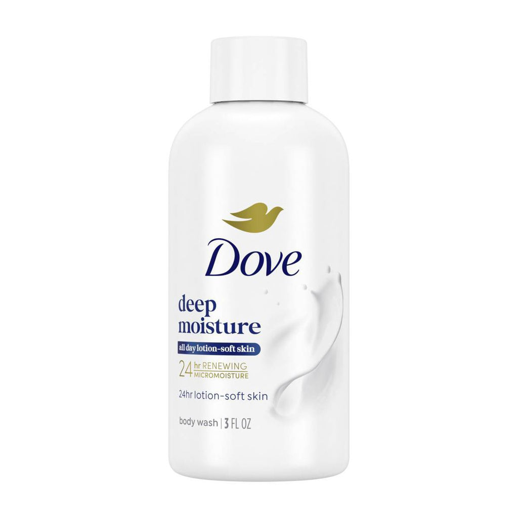 Dove Deep Moisture Mini Body Wash 24hr Lotion-Soft Skin - Travel Size - 3 fl oz