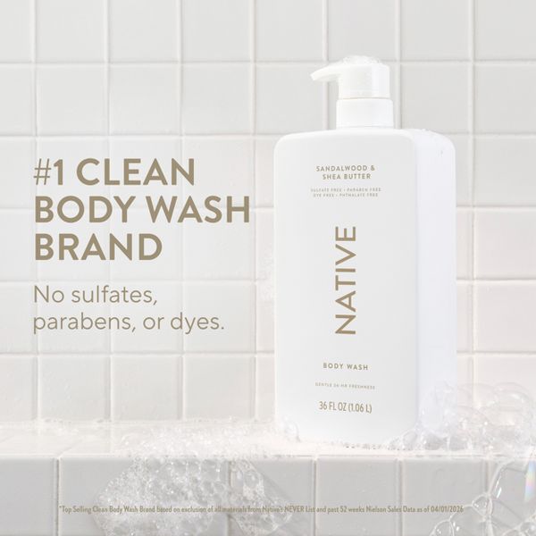 Native Body Wash - Sandalwood & Shea Butter - 18 fl oz