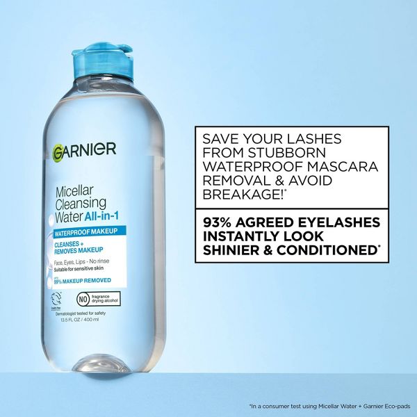 Garnier Waterproof Makeup Remover Micellar Water and Facial Cleanser - 13.5 fl oz